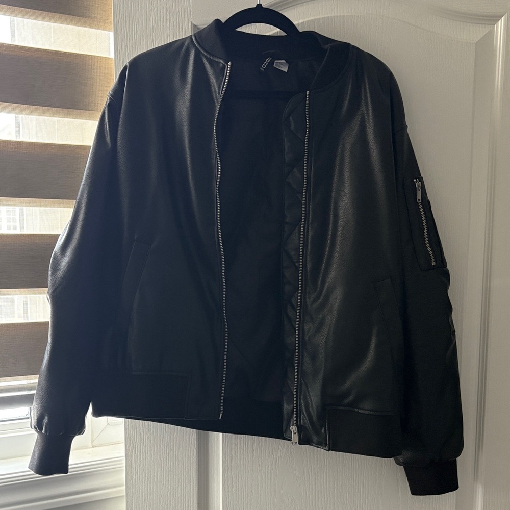 H&M Classic Black Bomber Jacket